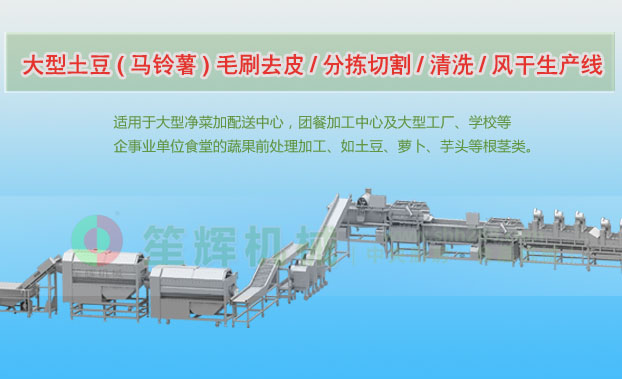 枣庄连续式土豆去皮清洗切割风干生产线